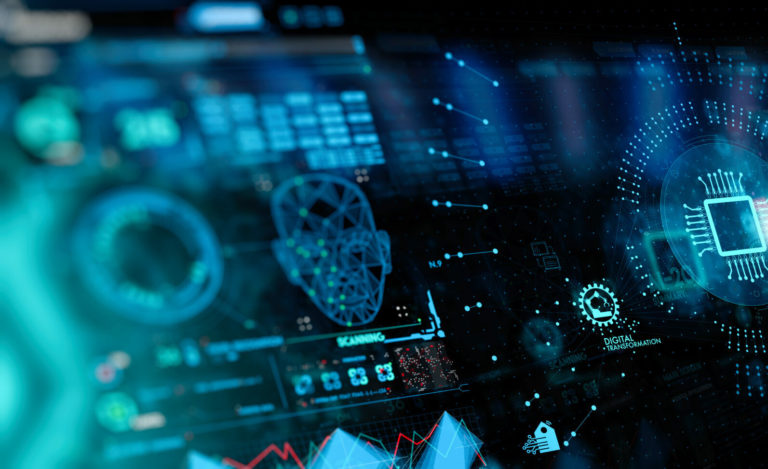 Hnad working with Digital transformation change management and internet of things (IoT) Ui