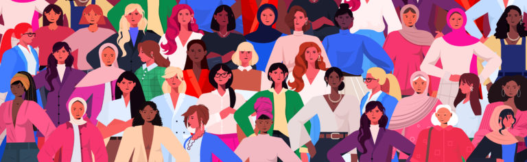 mix race women group celebrating international womens day 8 march holiday celebration concept portrait