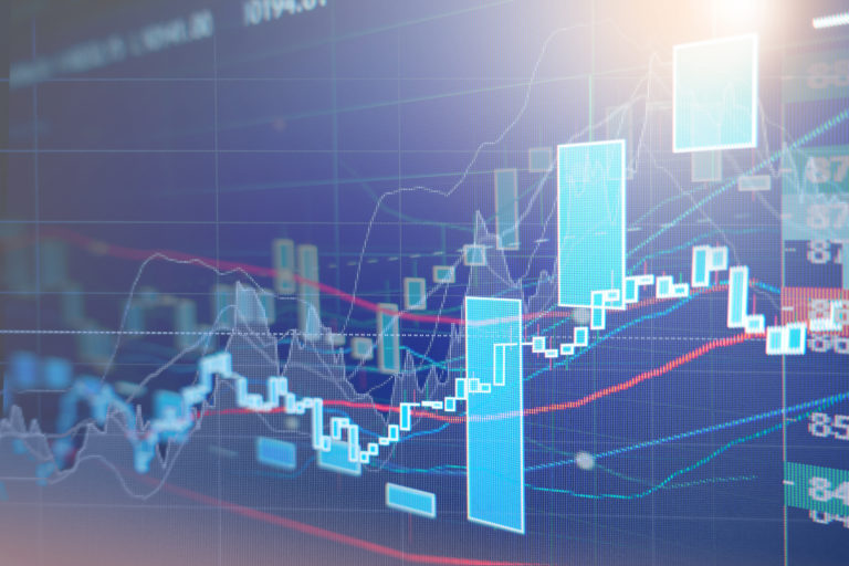 Graph charts of stock market