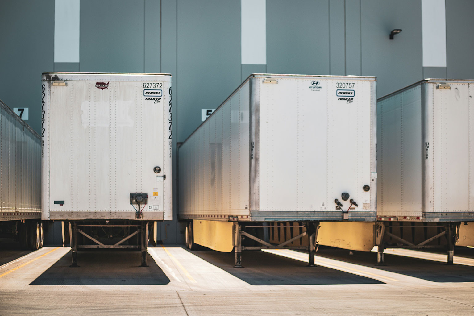 A photograph of freight trailers